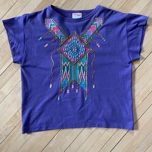 Vintage Boxy T-shirt with Puffy Paint Design